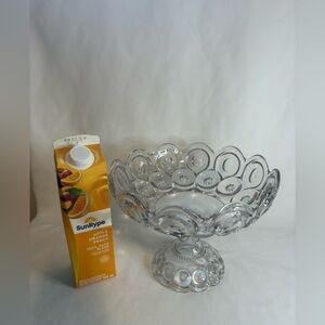 Vintage moon and stars/ purple tinge compote dish .